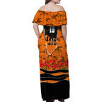 Personalized Wests Tigers ANZAC Tribute Family Matching Off Shoulder Maxi Dress and Hawaiian Shirt Poppy Field Soldier Silhouette Aboriginal Rugby Mascot