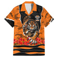 Personalized Wests Tigers ANZAC Tribute Family Matching Summer Maxi Dress and Hawaiian Shirt Poppy Field Soldier Silhouette Aboriginal Rugby Mascot