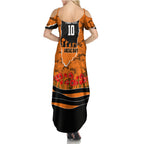 Personalized Wests Tigers ANZAC Tribute Family Matching Summer Maxi Dress and Hawaiian Shirt Poppy Field Soldier Silhouette Aboriginal Rugby Mascot