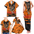 Personalized Wests Tigers ANZAC Tribute Family Matching Tank Maxi Dress and Hawaiian Shirt Poppy Field Soldier Silhouette Aboriginal Rugby Mascot