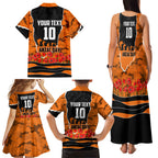 Personalized Wests Tigers ANZAC Tribute Family Matching Tank Maxi Dress and Hawaiian Shirt Poppy Field Soldier Silhouette Aboriginal Rugby Mascot
