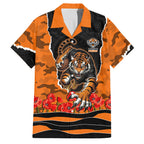 Personalized Wests Tigers ANZAC Tribute Family Matching Tank Maxi Dress and Hawaiian Shirt Poppy Field Soldier Silhouette Aboriginal Rugby Mascot