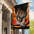 Personalized Wests Tigers ANZAC Tribute Garden Flag Poppy Field Soldier Silhouette Aboriginal Rugby Mascot