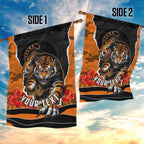 Personalized Wests Tigers ANZAC Tribute Garden Flag Poppy Field Soldier Silhouette Aboriginal Rugby Mascot