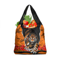 Personalized Wests Tigers ANZAC Tribute Grocery Bag Poppy Field Soldier Silhouette Aboriginal Rugby Mascot