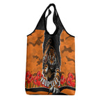Personalized Wests Tigers ANZAC Tribute Grocery Bag Poppy Field Soldier Silhouette Aboriginal Rugby Mascot