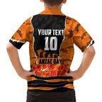Personalized Wests Tigers ANZAC Tribute Hawaiian Shirt Poppy Field Soldier Silhouette Aboriginal Rugby Mascot