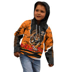 Personalized Wests Tigers ANZAC Tribute Kid Hoodie Poppy Field Soldier Silhouette Aboriginal Rugby Mascot