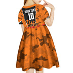 Personalized Wests Tigers ANZAC Tribute Kid Short Sleeve Dress Poppy Field Soldier Silhouette Aboriginal Rugby Mascot
