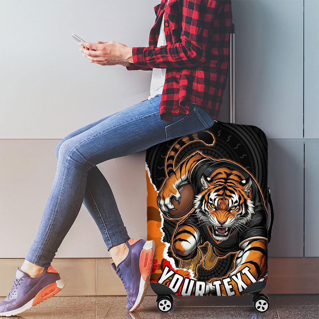Personalized Wests Tigers ANZAC Tribute Luggage Cover Poppy Field Soldier Silhouette Aboriginal Rugby Mascot