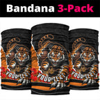 Personalized Wests Tigers ANZAC Tribute Neck Gaiter Poppy Field Soldier Silhouette Aboriginal Rugby Mascot