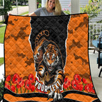 Personalized Wests Tigers ANZAC Tribute Quilt Poppy Field Soldier Silhouette Aboriginal Rugby Mascot