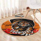 Personalized Wests Tigers ANZAC Tribute Round Carpet Poppy Field Soldier Silhouette Aboriginal Rugby Mascot