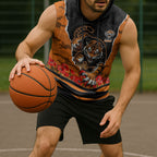 Personalized Wests Tigers ANZAC Tribute Sleeveless Hoodie Poppy Field Soldier Silhouette Aboriginal Rugby Mascot
