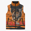 Personalized Wests Tigers ANZAC Tribute Sleeveless Puffer Jacket Poppy Field Soldier Silhouette Aboriginal Rugby Mascot