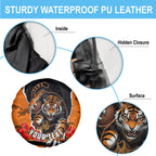 Personalized Wests Tigers ANZAC Tribute Spare Tire Cover Poppy Field Soldier Silhouette Aboriginal Rugby Mascot