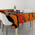 Personalized Wests Tigers ANZAC Tribute Tablecloth Poppy Field Soldier Silhouette Aboriginal Rugby Mascot
