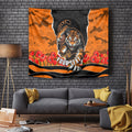 Personalized Wests Tigers ANZAC Tribute Tapestry Poppy Field Soldier Silhouette Aboriginal Rugby Mascot