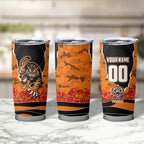 Personalized Wests Tigers ANZAC Tribute Tumbler Cup Poppy Field Soldier Silhouette Aboriginal Rugby Mascot
