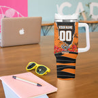 Personalized Wests Tigers ANZAC Tribute Tumbler With Handle Poppy Field Soldier Silhouette Aboriginal Rugby Mascot