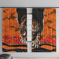 Personalized Wests Tigers ANZAC Tribute Window Curtain Poppy Field Soldier Silhouette Aboriginal Rugby Mascot