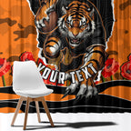 Personalized Wests Tigers ANZAC Tribute Window Curtain Poppy Field Soldier Silhouette Aboriginal Rugby Mascot