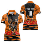 Personalized Wests Tigers ANZAC Tribute Women Polo Shirt Poppy Field Soldier Silhouette Aboriginal Rugby Mascot