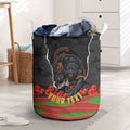 Personalized Penrith Panthers ANZAC Tribute Laundry Basket Poppy Field Soldier Silhouette Aboriginal Rugby Mascot