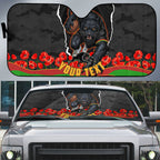 Personalized Penrith Panthers ANZAC Tribute Auto Sun Shade Poppy Field Soldier Silhouette Aboriginal Rugby Mascot