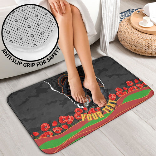 Personalized Penrith Panthers ANZAC Tribute Bathroom Set Poppy Field Soldier Silhouette Aboriginal Rugby Mascot