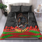 Personalized Penrith Panthers ANZAC Tribute Bedding Set Poppy Field Soldier Silhouette Aboriginal Rugby Mascot
