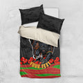 Personalized Penrith Panthers ANZAC Tribute Bedding Set Poppy Field Soldier Silhouette Aboriginal Rugby Mascot
