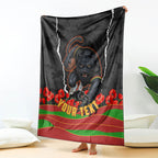 Personalized Penrith Panthers ANZAC Tribute Blanket Poppy Field Soldier Silhouette Aboriginal Rugby Mascot