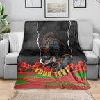 Personalized Penrith Panthers ANZAC Tribute Blanket Poppy Field Soldier Silhouette Aboriginal Rugby Mascot