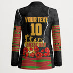 Personalized Penrith Panthers ANZAC Tribute Blazer Poppy Field Soldier Silhouette Aboriginal Rugby Mascot