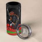 Personalized Penrith Panthers ANZAC Tribute 4 in 1 Can Cooler Tumbler Poppy Field Soldier Silhouette Aboriginal Rugby Mascot