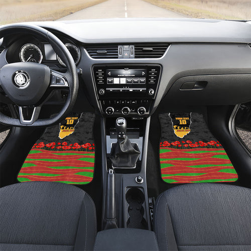 Personalized Penrith Panthers ANZAC Tribute Car Mats Poppy Field Soldier Silhouette Aboriginal Rugby Mascot