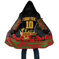 Personalized Penrith Panthers ANZAC Tribute Cloak Poppy Field Soldier Silhouette Aboriginal Rugby Mascot