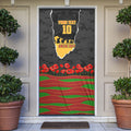 Personalized Penrith Panthers ANZAC Tribute Door Cover Poppy Field Soldier Silhouette Aboriginal Rugby Mascot