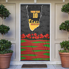 Personalized Penrith Panthers ANZAC Tribute Door Cover Poppy Field Soldier Silhouette Aboriginal Rugby Mascot