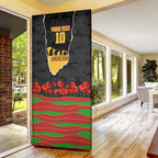 Personalized Penrith Panthers ANZAC Tribute Door Cover Poppy Field Soldier Silhouette Aboriginal Rugby Mascot