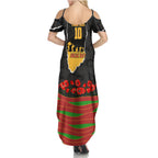 Personalized Penrith Panthers ANZAC Tribute Family Matching Summer Maxi Dress and Hawaiian Shirt Poppy Field Soldier Silhouette Aboriginal Rugby Mascot