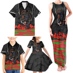 Personalized Penrith Panthers ANZAC Tribute Family Matching Tank Maxi Dress and Hawaiian Shirt Poppy Field Soldier Silhouette Aboriginal Rugby Mascot