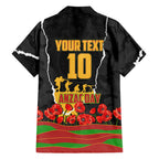 Personalized Penrith Panthers ANZAC Tribute Hawaiian Shirt Poppy Field Soldier Silhouette Aboriginal Rugby Mascot