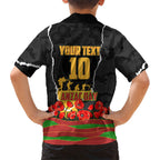 Personalized Penrith Panthers ANZAC Tribute Hawaiian Shirt Poppy Field Soldier Silhouette Aboriginal Rugby Mascot