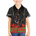 Personalized Penrith Panthers ANZAC Tribute Kid Hawaiian Shirt Poppy Field Soldier Silhouette Aboriginal Rugby Mascot