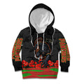 Personalized Penrith Panthers ANZAC Tribute Kid Hoodie Poppy Field Soldier Silhouette Aboriginal Rugby Mascot