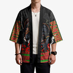Personalized Penrith Panthers ANZAC Tribute Kimono Poppy Field Soldier Silhouette Aboriginal Rugby Mascot