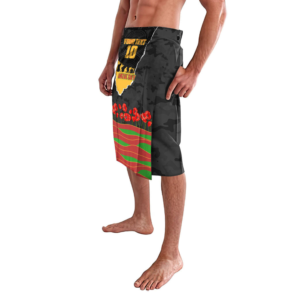 Personalized Penrith Panthers ANZAC Tribute Lavalava Poppy Field Soldier Silhouette Aboriginal Rugby Mascot