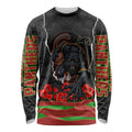 Personalized Penrith Panthers ANZAC Tribute Long Sleeve Shirt Poppy Field Soldier Silhouette Aboriginal Rugby Mascot